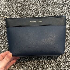 New Without Tags Michael Kors Dark Blue & Black Cosmetic Bag